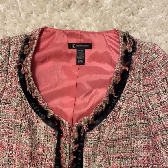 INC Pink Tweed Jacket - Picture 2 of 4